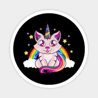 Cute & Funny Unicorn Cat Rainbow Kitty Magical Magnet